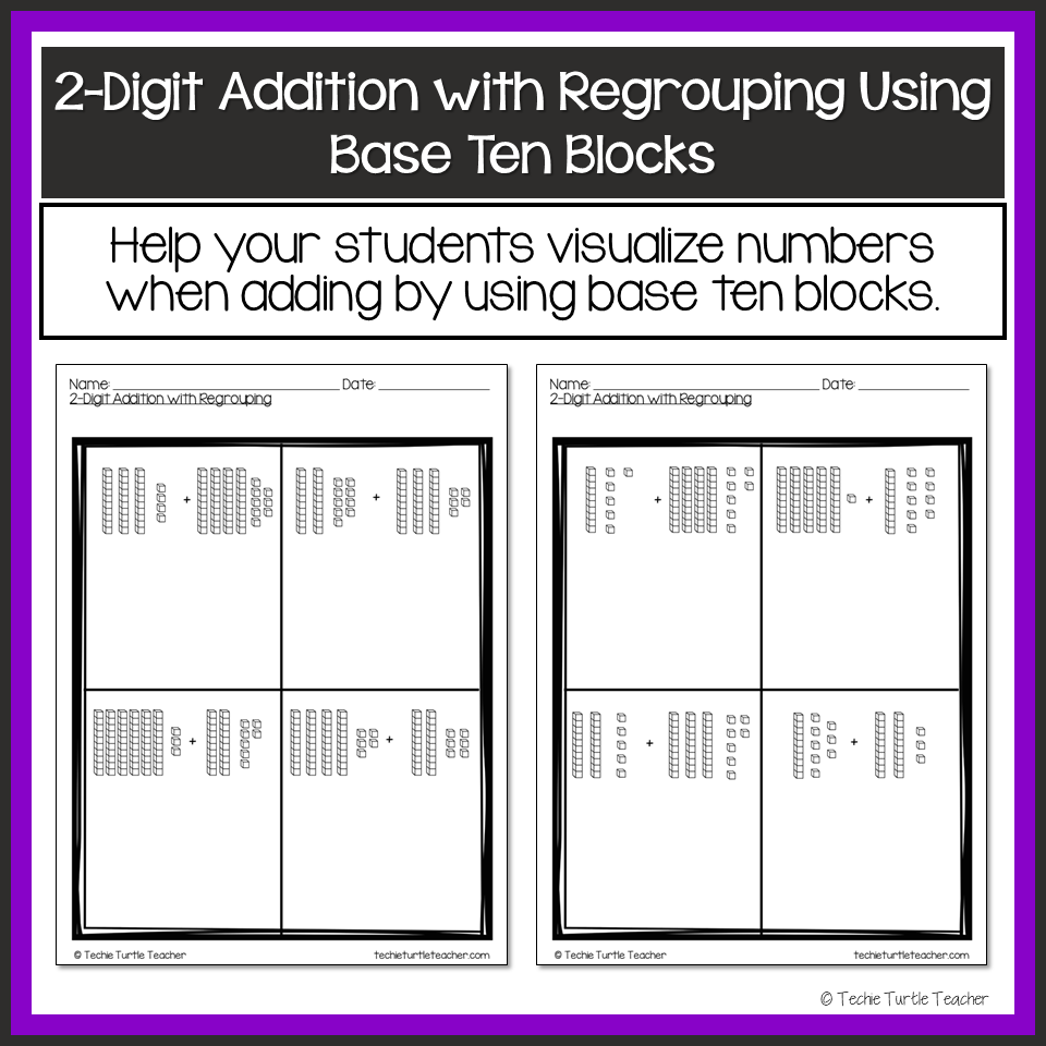 2 Digit Addition With Regrouping Using Base Ten Blocks Classful