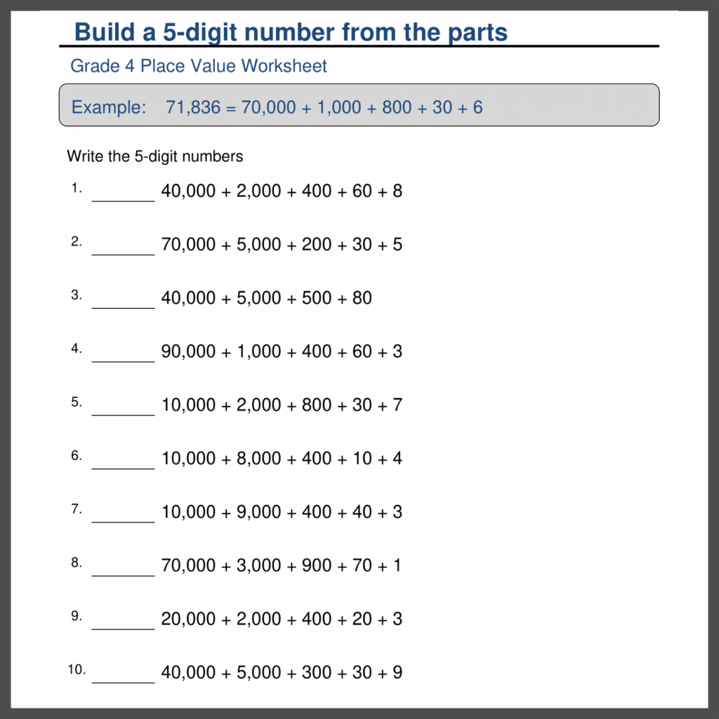 4th Grade Place Value Rounding Worksheets Made By Teachers