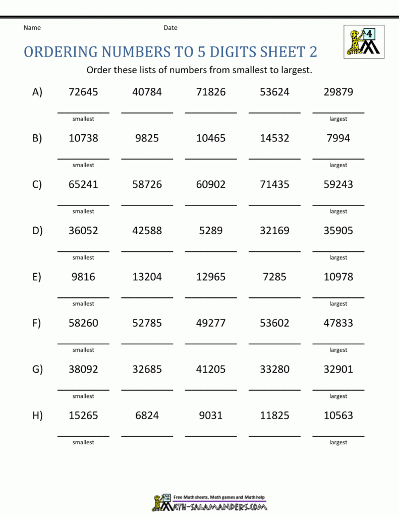 4th Grade Place Value Worksheets