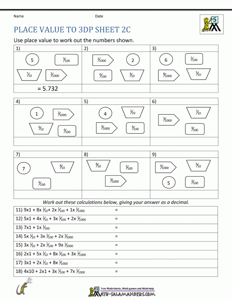 5th Grade Place Value Worksheets