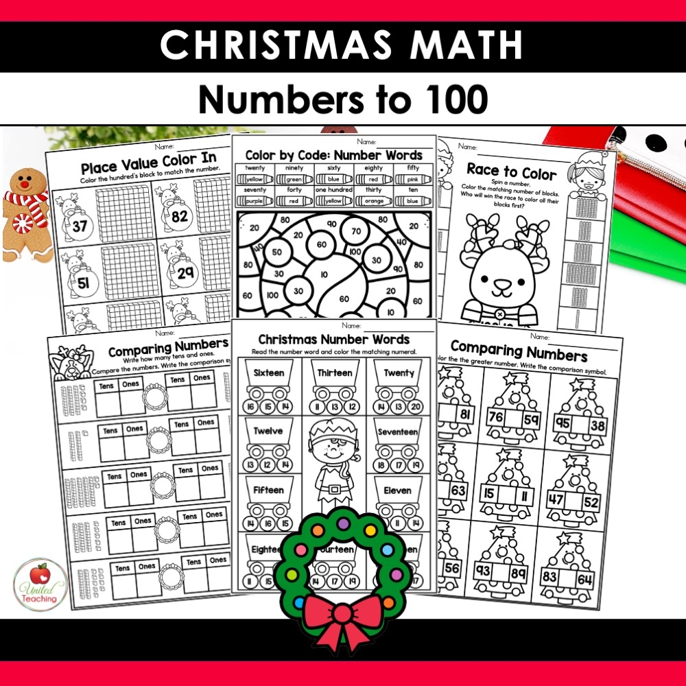 Christmas Math Activities 1st Grade Packet United Teaching