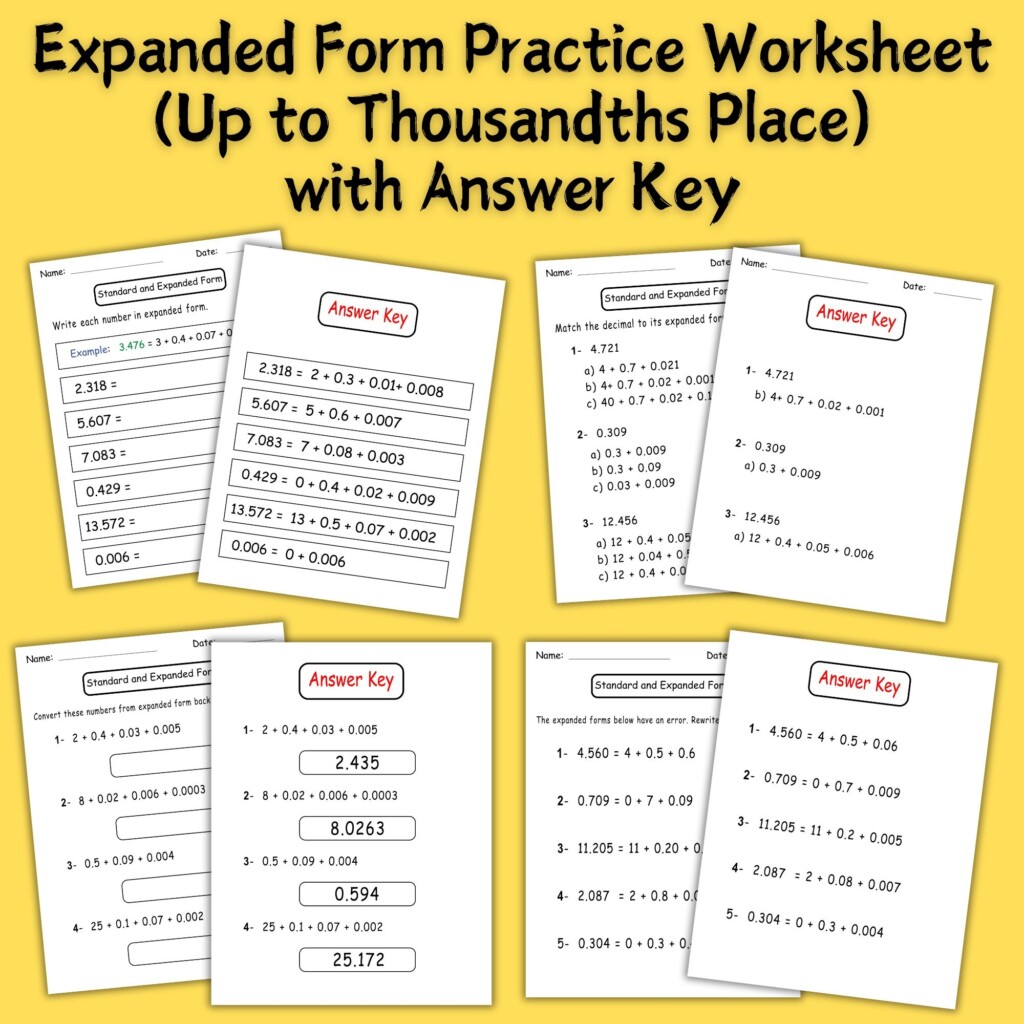 Expanded Form Practice Worksheet Up To Thousandths Place Mastering Decimals Made By Teachers