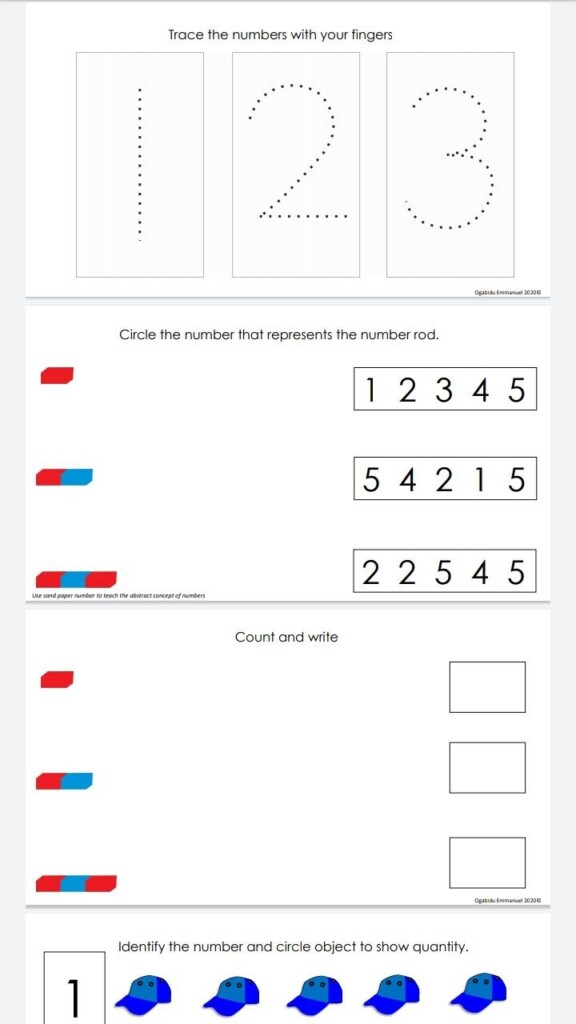 Numbers Rods Activity For Understanding 1 3