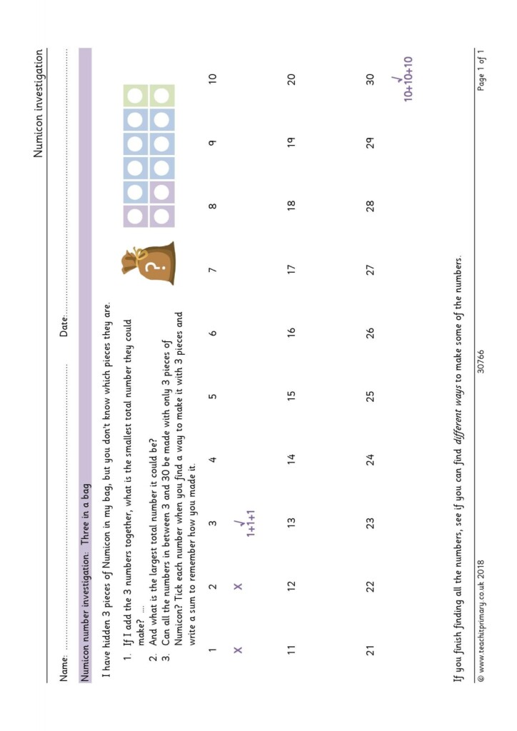 Numicon Investigation KS1 KS2 Problem Solving Teachit