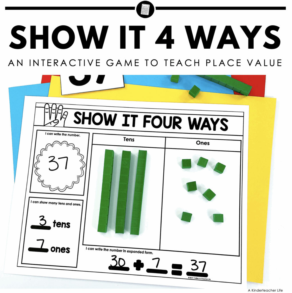 Place Value Game Show It Four Ways A Kinderteacher Life