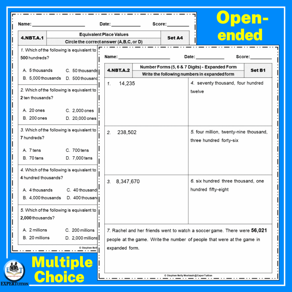 Place Value Number Forms Compare Order Round Numbers Worksheets Bundle Made By Teachers