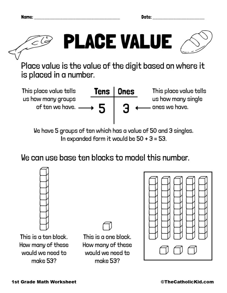 Place Value Printout TheCatholicKid