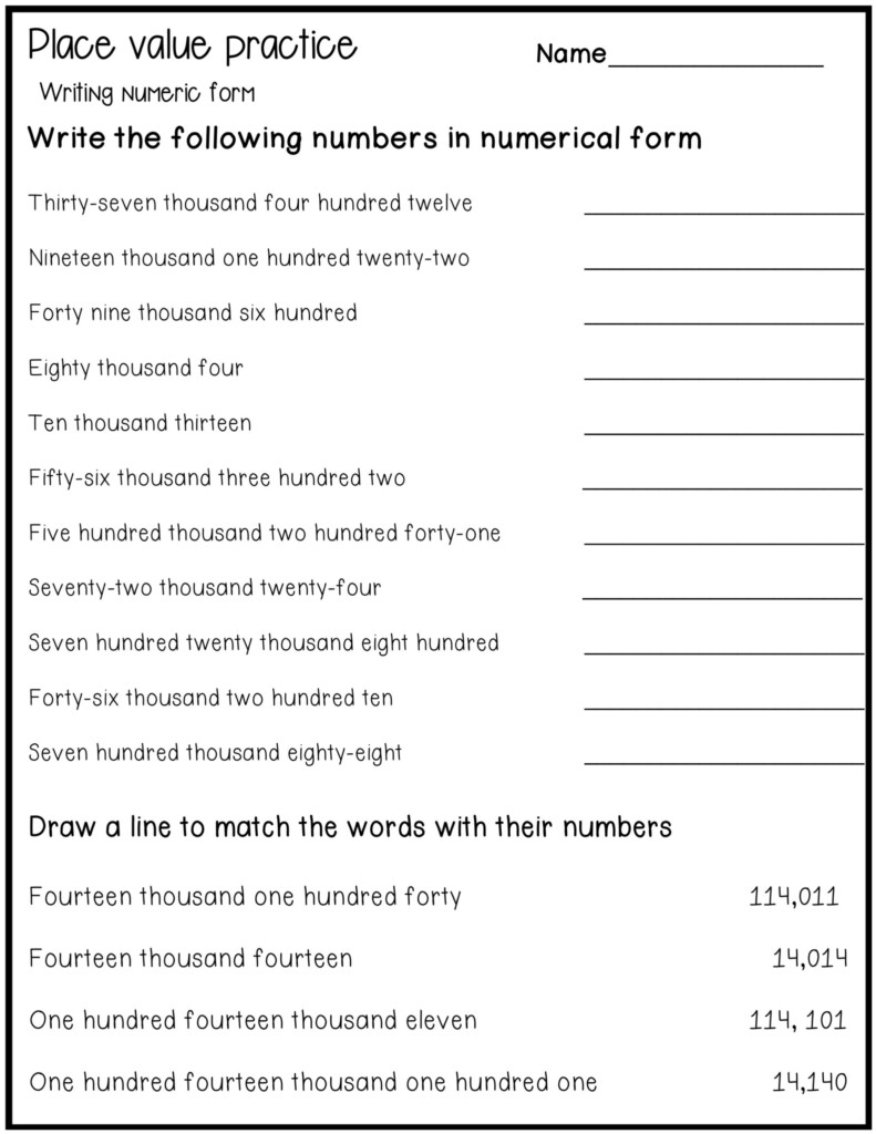 Place Value To Millions Worksheets Made By Teachers
