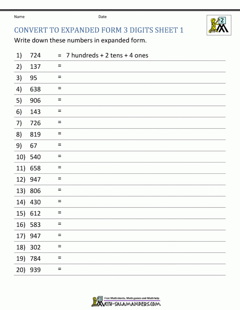 Second Grade Place Value Worksheets