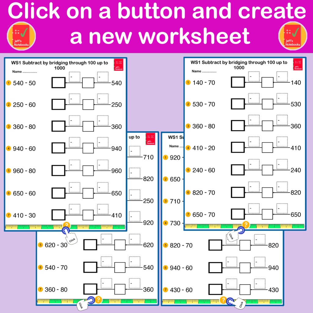 Subtract By Bridging Through 100s Up To 1000 Teaching Resources
