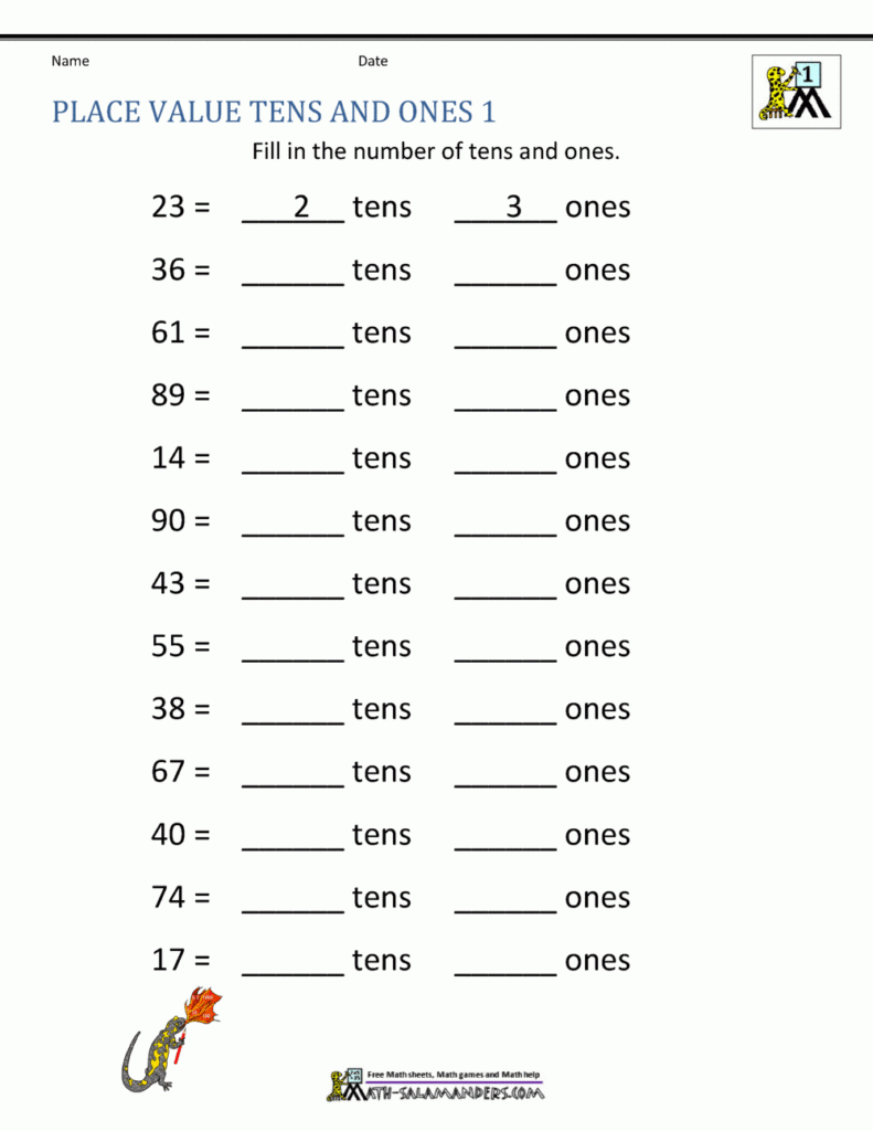 1st grade math worksheets place value tens ones 1 gif 1000 1294 