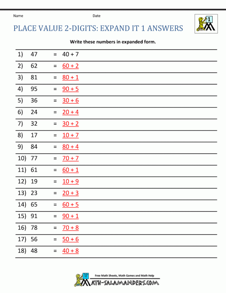 1st Grade Place Value Worksheets 2 Digit Numbers 1st Grade Place Value Worksheets 2 Digit Numbers