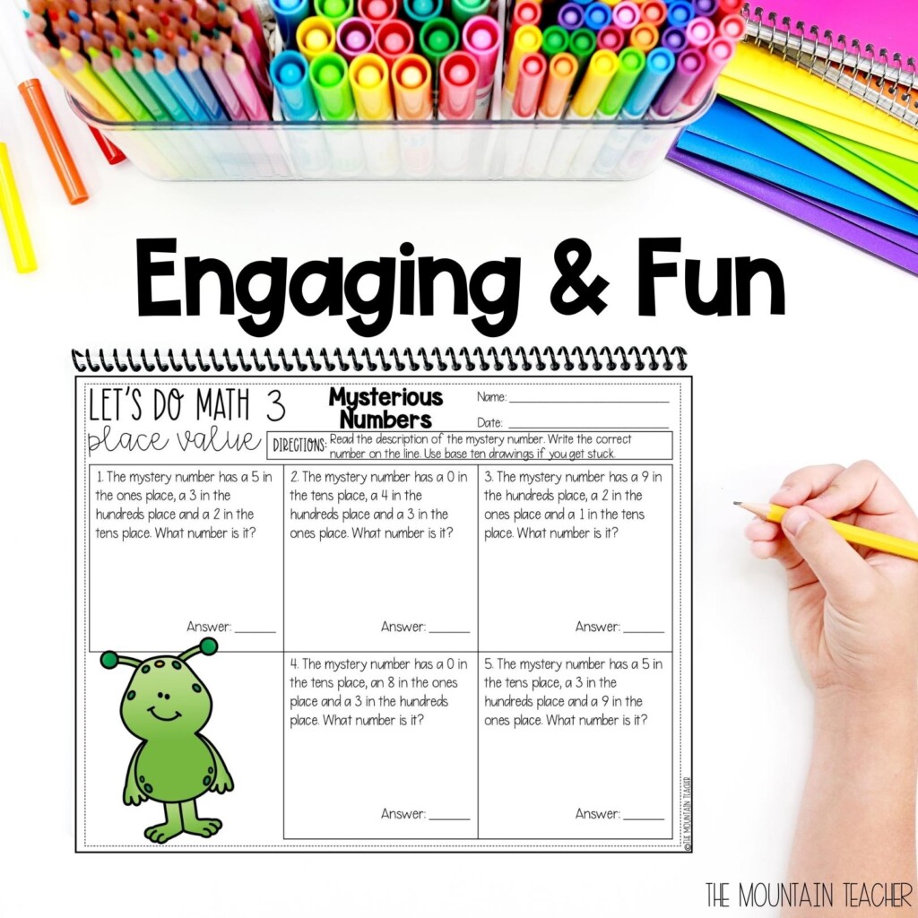 2nd Grade Place Value Unit And Worksheets For Hundreds Tens And Ones The Mountain Teacher