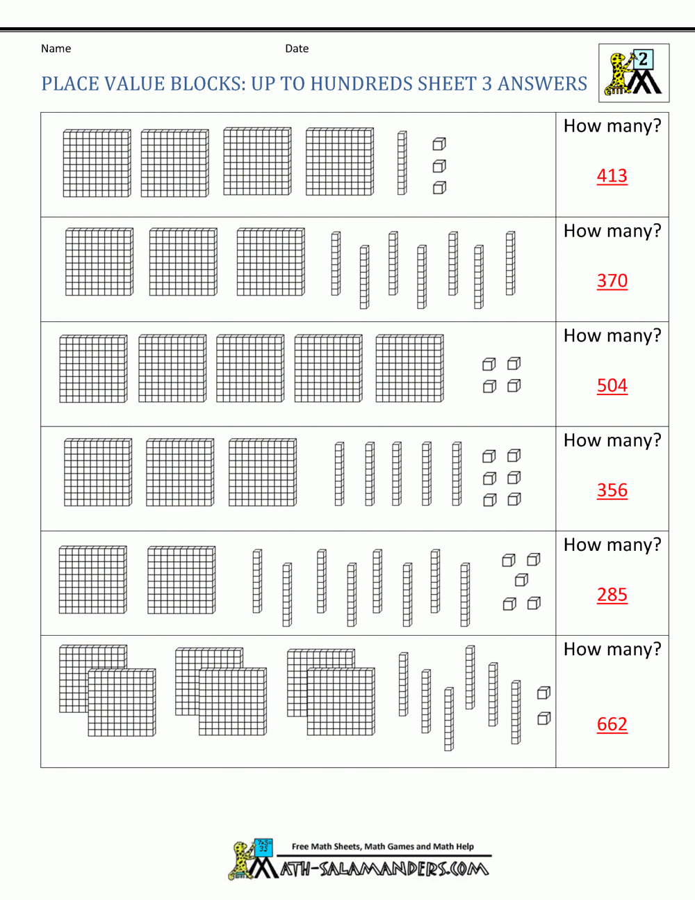 2nd Grade Place Value Worksheets