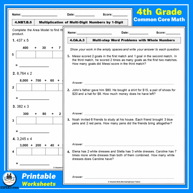 4Th Grade Common Core Place Value Worksheets - PlaceValueWorksheet.com