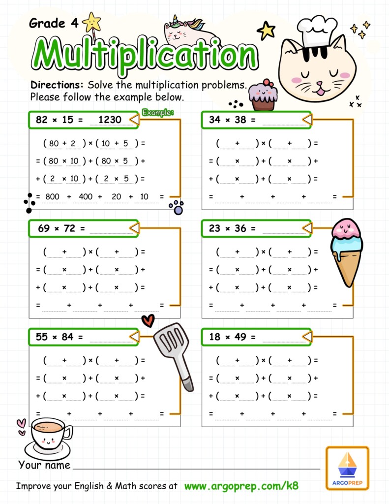 4th Grade Place Value Multi digit Multiplication Worksheets For Free ArgoPrep
