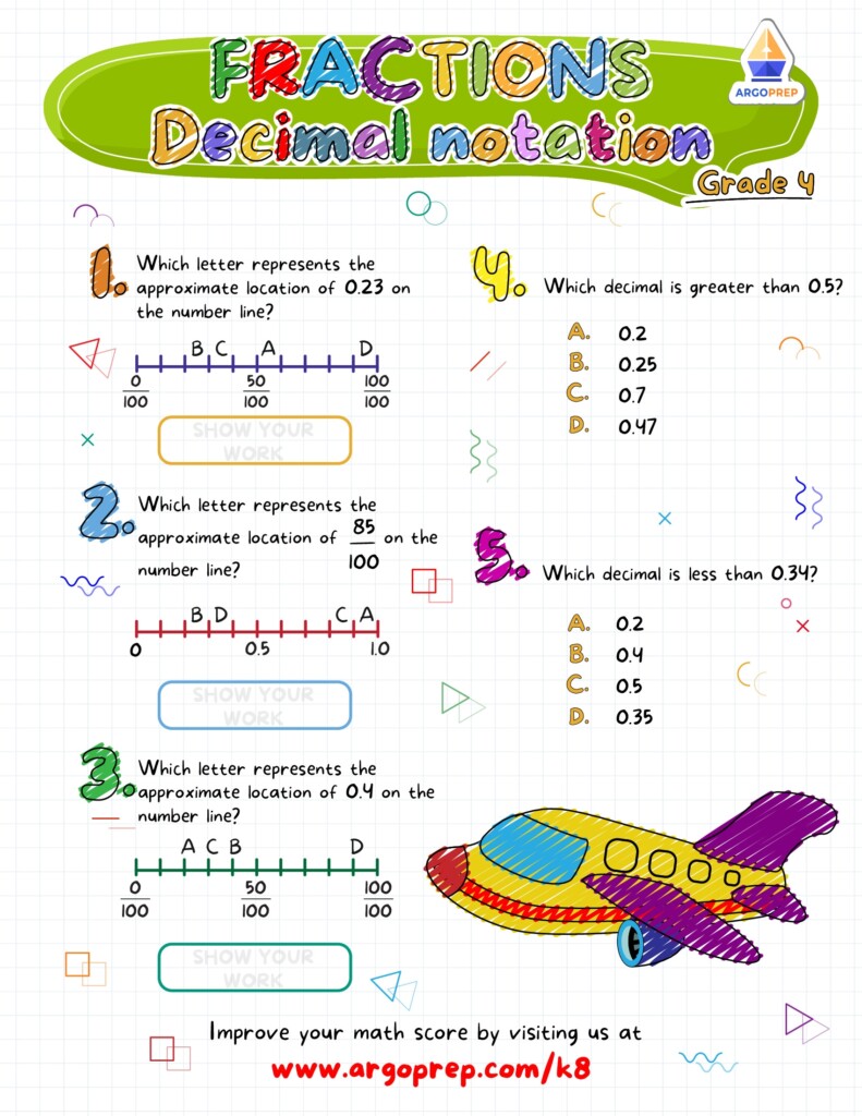 4th Grade Place Value Ordering Decimal Numbers Worksheets For Free ArgoPrep