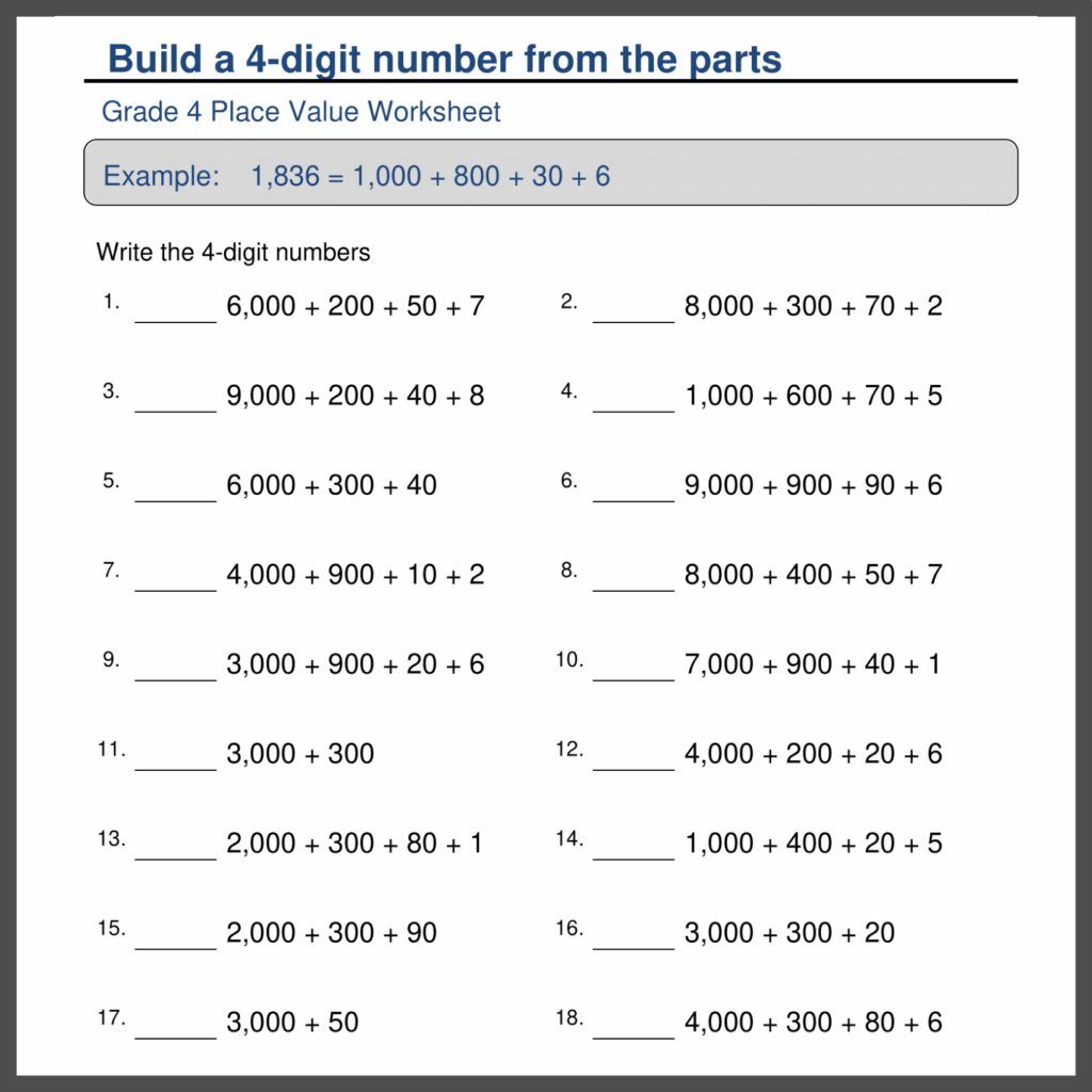 4th Grade Place Value Rounding Worksheets Made By Teachers