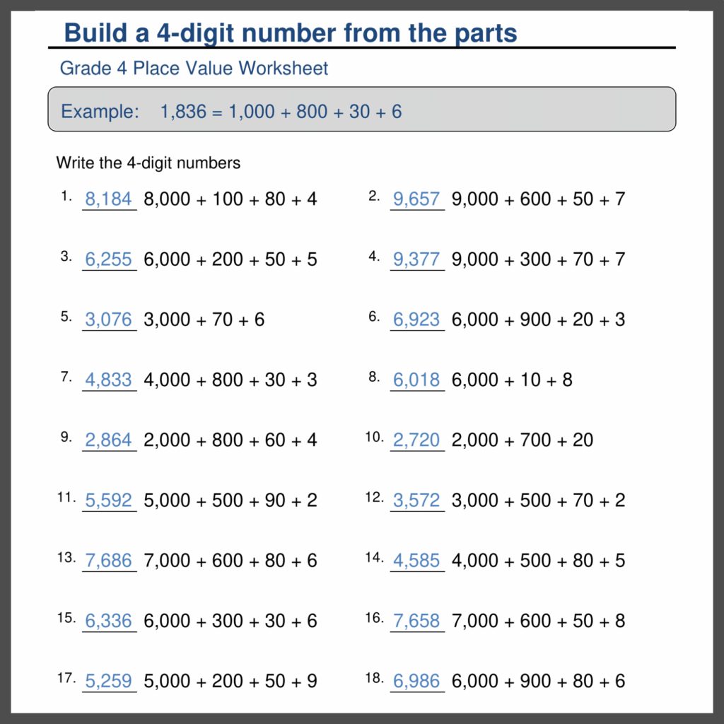 4th Grade Place Value Rounding Worksheets Made By Teachers