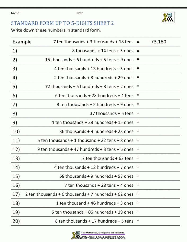 4th Grade Place Value Worksheets