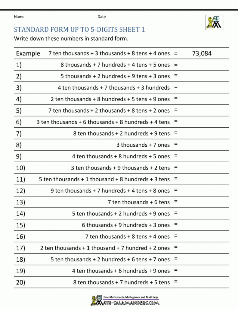 4th Grade Place Value Worksheets