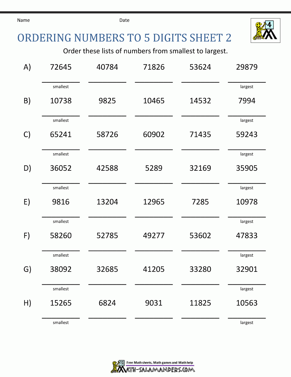 4th Grade Place Value Worksheets
