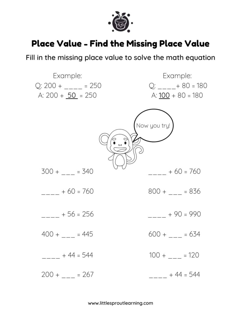 Best Place Value Math Worksheets Little Sprout Art Learning Lab