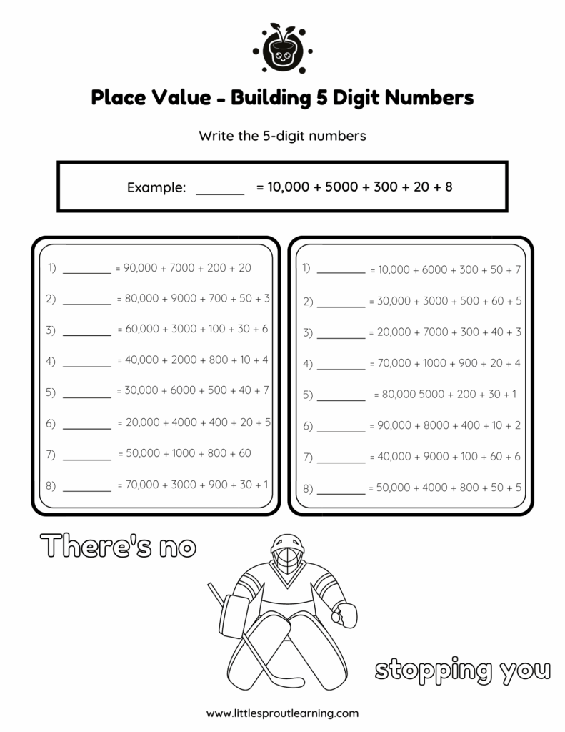 Building 5 Digit Numbers Little Sprout Art Learning Lab