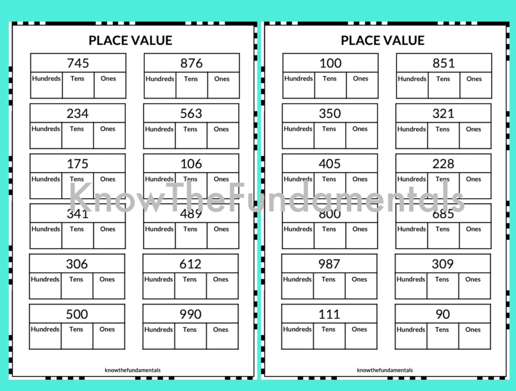 Buy Place Value Worksheet Place Value Chart Poster Mat Expanded Form Standard Form Word Form Maths Practice Sheets For Grade 1 Grade 2 Online In India Etsy