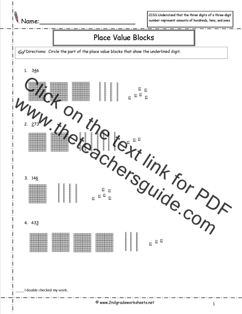 CCSS 2 NBT 1 Worksheets Place Value Worksheets 