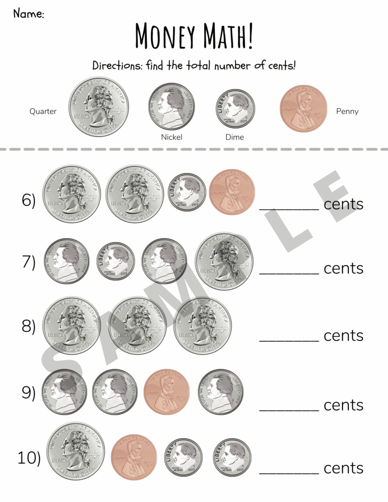 Counting Money Cents Coins Using Quarters Dimes Nickels Pennies Place Value Worksheet For K 5 Teachers And Students In The Math Classroom Classful