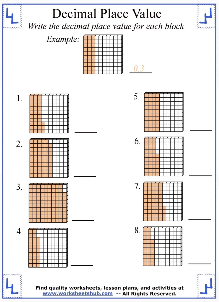 Decimal Place Value Worksheets Decimal Place Value Worksheets