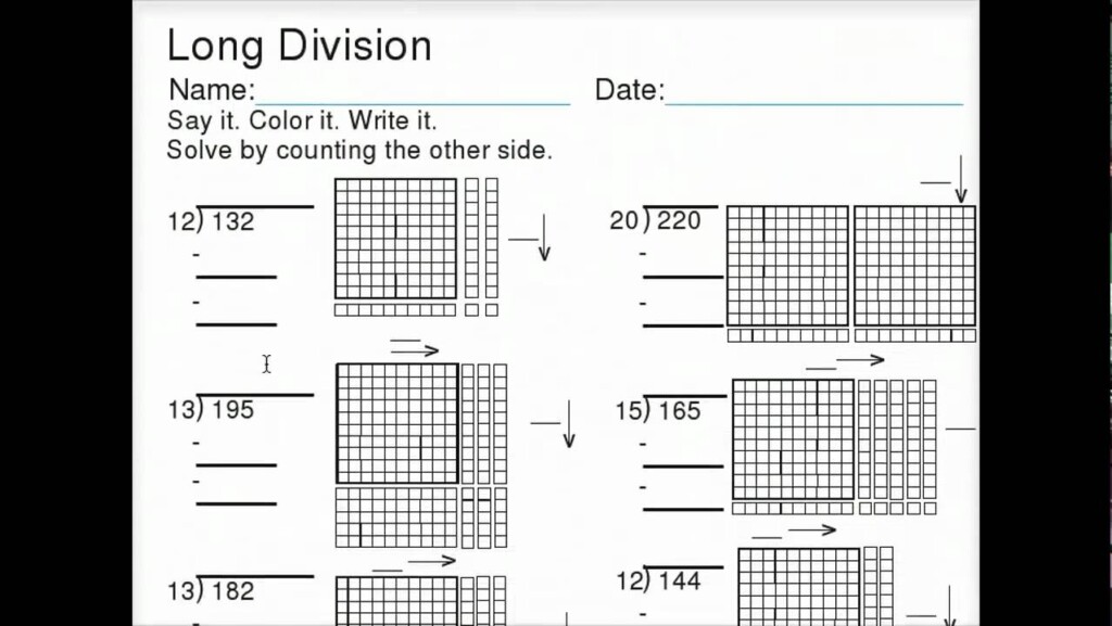 Division With Base 10 Blocks 