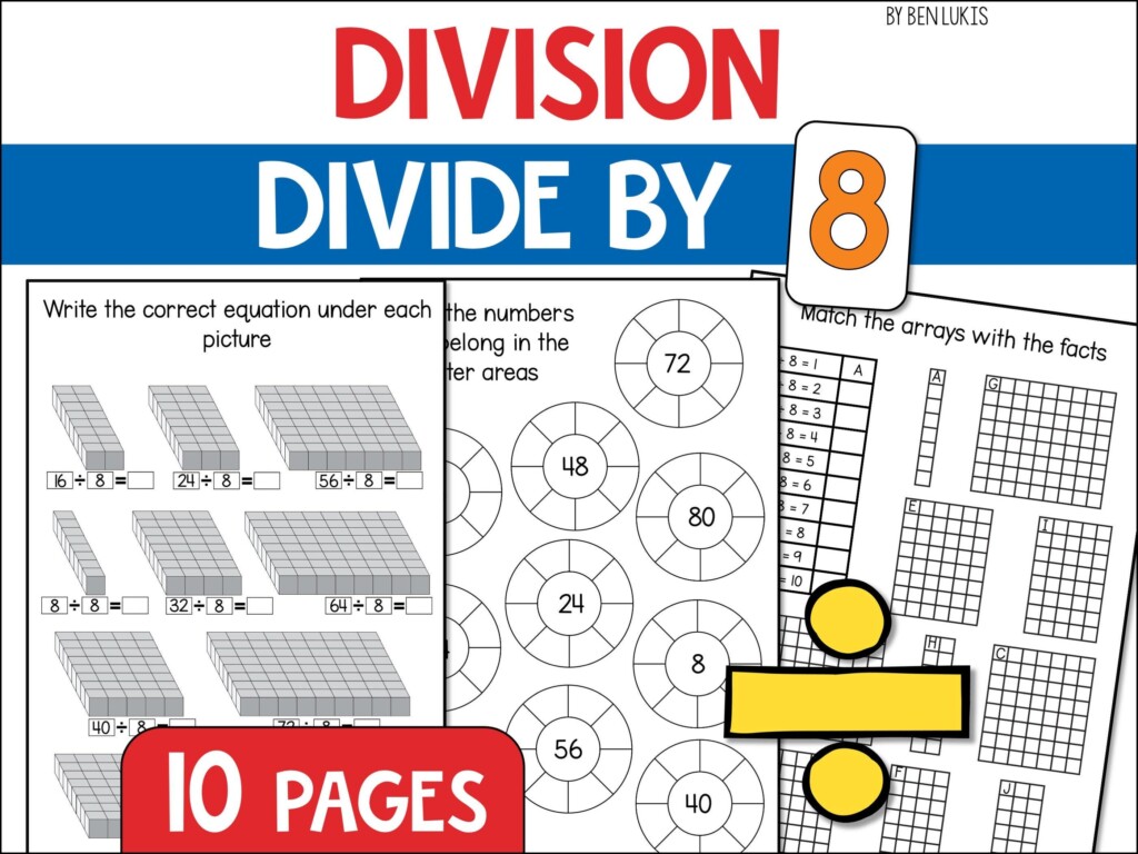 Division Worksheets Divide By 8 Math Practice Homeschool Printable Grade 3 To 5 Math Activities Educational Resource PDF Find An Eighth Etsy