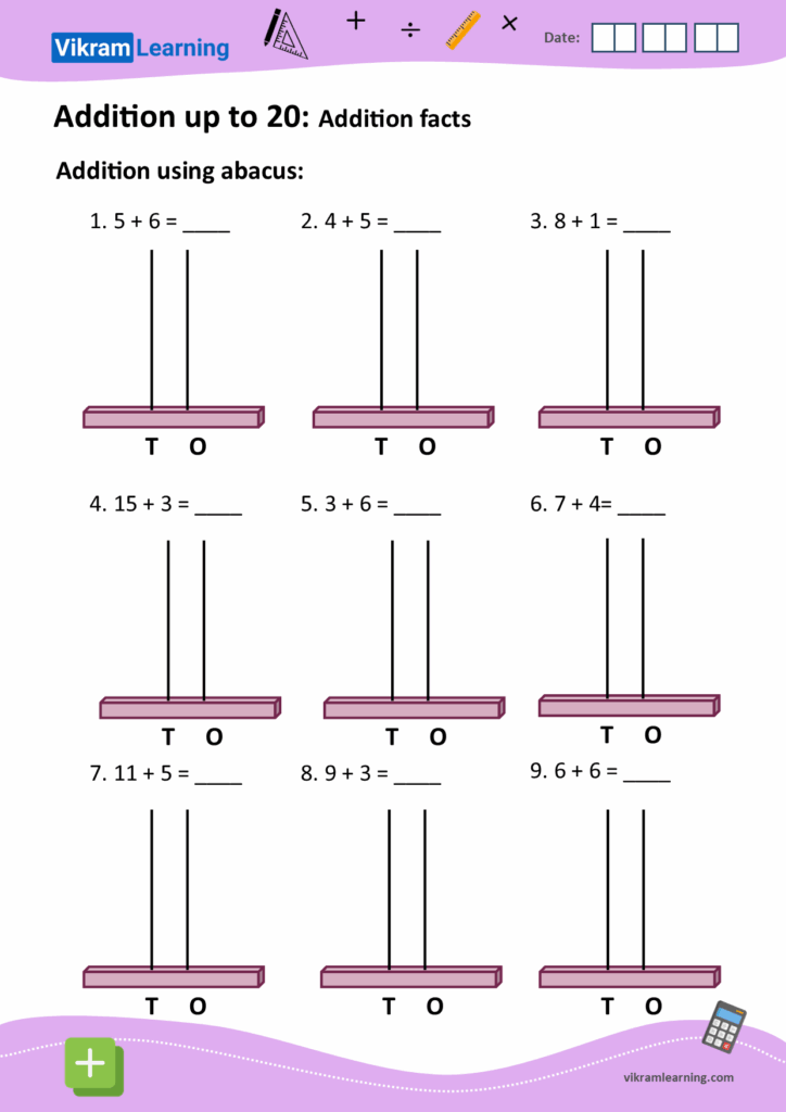 Download Addition Up To 20 Using Abacus Worksheets For Free Vikramlearning