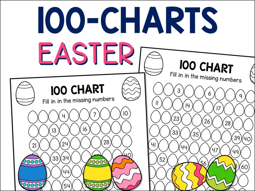 Easter Math Place Value To 100 Worksheets Printable PDF Math Sheets For School And Homeschool Math Hundred Charts For Counting Practice Etsy