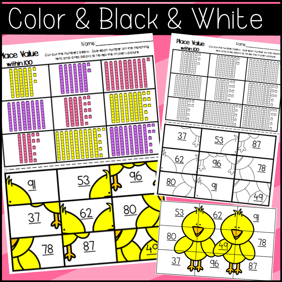 Easter Themed Place Value Mystery Pictures Tens And Ones Within 20 100 Made By Teachers