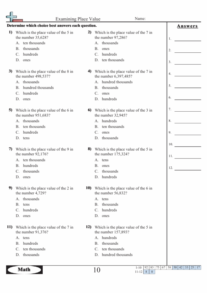 Examining Place Value Worksheet With Answer Key Download Printable PDF Templateroller Examining Place Value Worksheet With Answer Key Download Printable PDF Templateroller