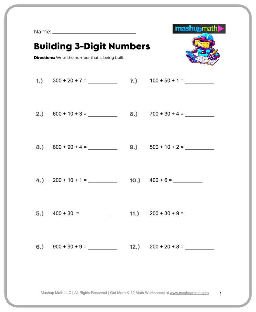 Free 4th Grade Math Worksheets Printable Mashup Math Free 4th Grade Math Worksheets Printable Mashup Math