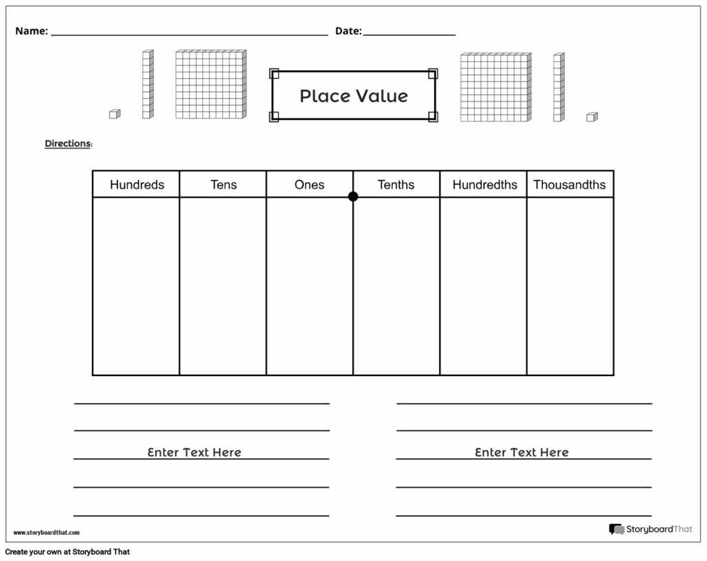 Free Place Value Worksheets By Storyboard That
