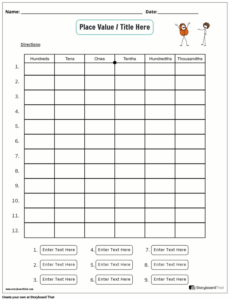 Free Place Value Worksheets By Storyboard That