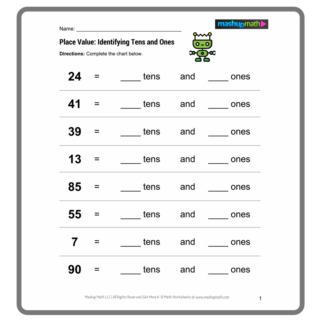 Free Place Value Worksheets Printable With Answers Mashup Math