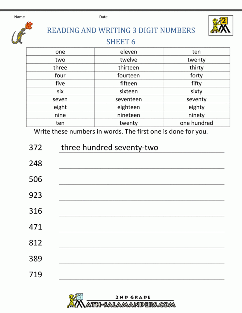 Free Place Value Worksheets Reading And Writing 3 Digit Numbers Free Place Value Worksheets Reading And Writing 3 Digit Numbers