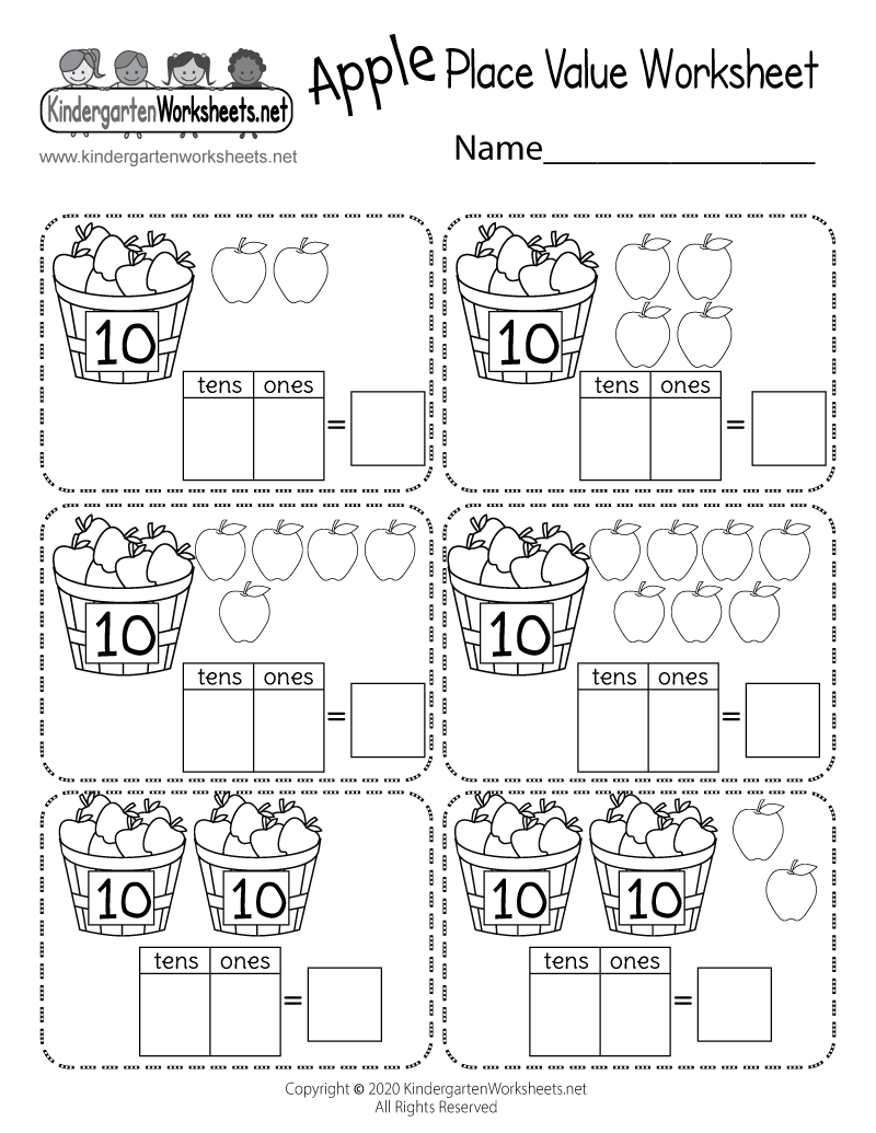 Free Printable Apple Place Value Worksheet