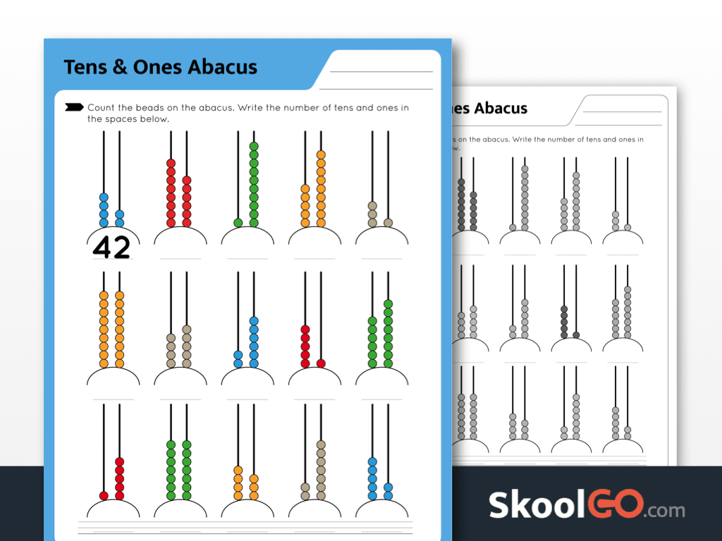 Free Tens Ones Abacus Worksheet For Grades K 2