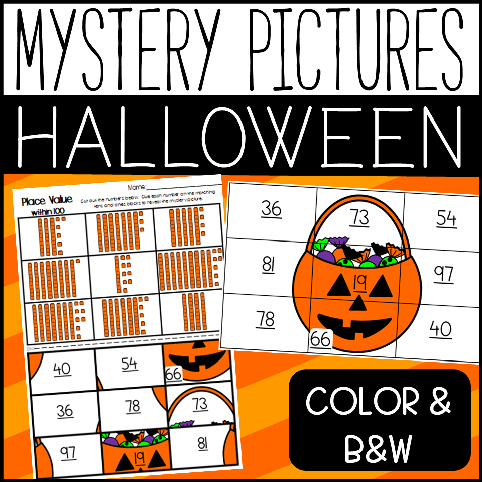 Halloween Place Value Mystery Pictures Tens And Ones Within 20 100 Made By Teachers