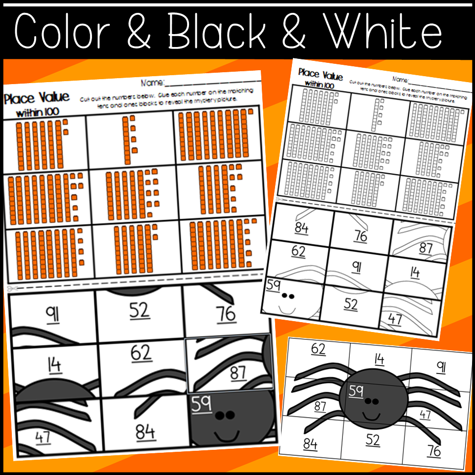 Halloween Place Value Mystery Pictures Tens And Ones Within 20 100 Made By Teachers
