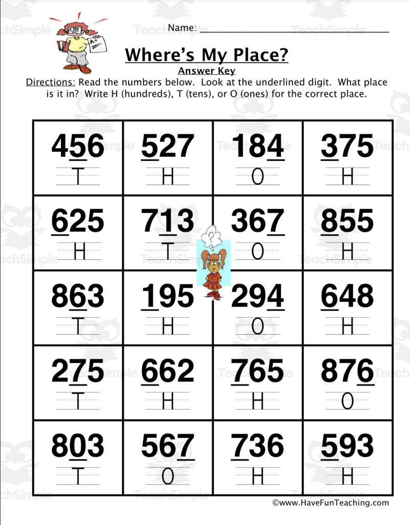Labeling Place Value Worksheet By Teach Simple