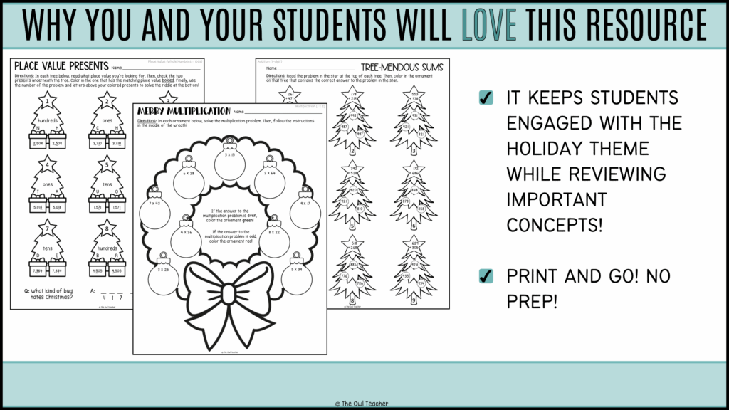 Math And Language Arts Holiday Christmas Practice Worksheets And Activities Made By Teachers