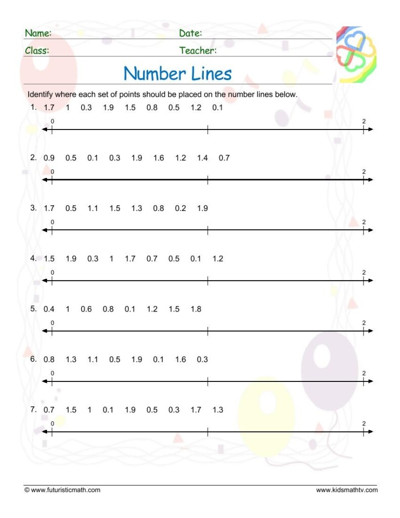 Number Line Worksheets Pdf Printable Math Champions